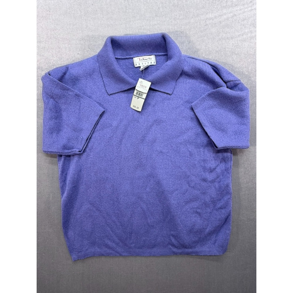 NWT Talbots Petites Women 100% Cotton Sweater Blue Made in USA Size Petite